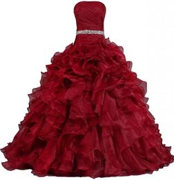 2015 NewSimple Bling Bling Black Red Quinceanera Dresses Ball Gown With Beading Crystals Lace Up Dress For 15 Years Debutante Downs QS130