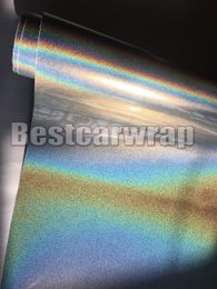 Silver Psychedelic Gloss Metallic Flip Vinyl Wrap For Car Wrap With Air bubble Free psychedelics Luxury Car Wrapping film Like 3m