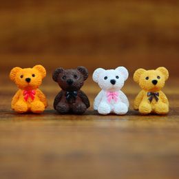 Mini Cartoon Bears Animals Crafts Gifts Miniatures Moss Terrarium Resin Crafts Figurines DIY Garden Decoration 4colors