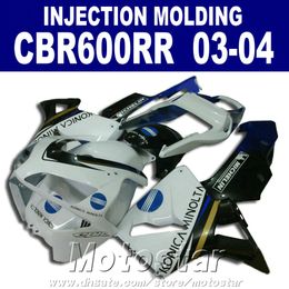 Injection Molding ABS plastic white for HONDA CBR 600RR fairing 2003 2004 03 04 cbr600rr custom fairing W7VF