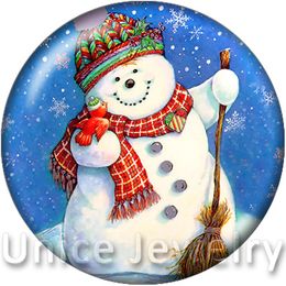 AD1301010 12/18/20mm Snap On Charms for Bracelet Necklace Hot Sale DIY Findings Glass Snap Buttons Jewellery Neon Snowman Design noosa