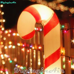 2m Lighted Inflatable Canes Christmas Pendant Hanging Candy Cane with Lights for Christmas Ornament