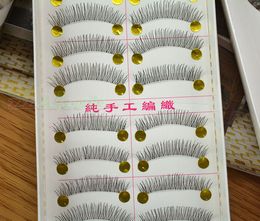 Wholesale-Hot Sale! 10 Pair Natural Lower Bottom False Eyelashes Clear Band Makeup Long Eye Lash 217 Drop Shipping