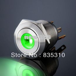 Anti vandal Push button Dot Green LED switch momentary short body L19M (19mm)