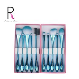 Princess Rose Professional Make Up Brush Kit 10pcs Water Droplets Small Waist Makeup Brushes Set Pincel Maquiagem Brochas