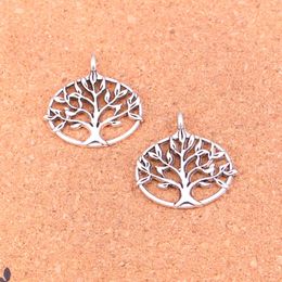 41pcs Antique Silver Plated life tree Charms Pendants for European Bracelet Jewelry Making DIY Handmade 27*27mm