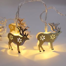 new arrive Creative Christmas night light on 2017 new LED10 Christmas Elk, bells, candles, snowmen lamp iron battery box lamp series string