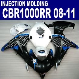 Injection Moulding high quality fairing kit for HONDA CBR1000RR 2008 2009 2010 2011 blue white black CBR1000 RR fairings set 08-11 #U30