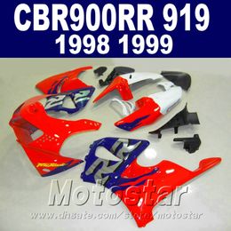 Free Customise bodykits for Honda CBR900RR fairings 1998 1999 black red blue CBR919 98 99 CBR900 RR ABS fairing kit QD22