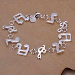 hook indian UK - Hot sale best gift 925 silver Music Bracelet DFMCH242, Brand new sterling silver plated Chain link bracelets high grade