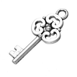 50 tibetische Silber Schlüssel Charms Anhänger Halskette Armband
