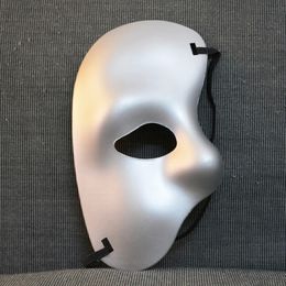 Maschera mezza faccia per maschera Party 60pz. Fantasma dell'Opera - giusta metà della maschera di stoffa per il viso