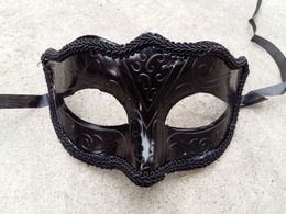 Womens Girls Black Lace Edge Venetian Masquerade Party Black Mask Mardi Gras Half Face Mask 20pcs/lot