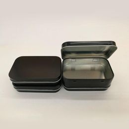 -500 unids Mini caja de la lata pequeña caja de almacenaje de metal negro vacío caja organizador para el dinero Monedas teclas de caramelo auriculares caja de regalo