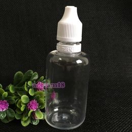 1000Pcs/Lot Plastic 50ml Clear E Liquid Bottle With Needle Dropper And Childproof Tamper Cap PET Empty Dropper Bottle 50 ml