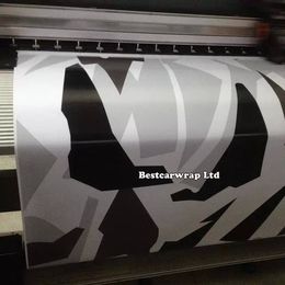 Black white Grey Arctic Camouflage Camo Vinyl For Car Wrap Pixel Camo Sticker Film with air release Vehicle graphic Size1 52 x 269k