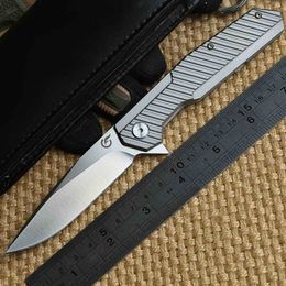 Dicoria Longwind F-1601 CPM 20CV blade Ball Bearing TC4 titanium Tactical folding knife camp hunt outdoor survival pocket knives EDC tool