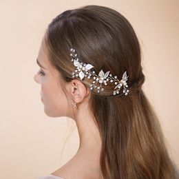 3pcs Tiaras Bobby Pins Bridal Hair Accessories Petite Leaf Wedding Hair Pins U Shape Pin Up For Wedding Brides Girls Tiaras for Wedding