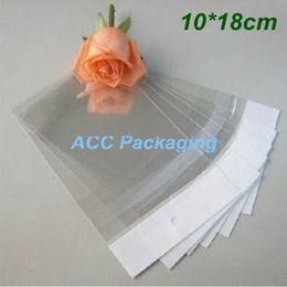 10*18cm (3.9*7.1") Clear Self-Adhesive Seal Plastic OPP Poly Bag Retail Packaging Bag W/ Hang Hole Wholesale 2500Pcs/Lot DHL Free Shipping