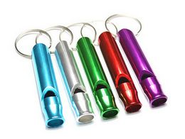 Mini outdoor Survival Key Chain Camping hiking Emergency Whistle Aluminum Whistle Dogs For Training With Keychain