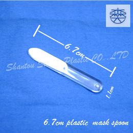 Wholesale- Fre shipping 100/lot clear small plastic mask for Spatula Facial Mask, cosmetic cream cosmetic spoon,cosmetic spatulas