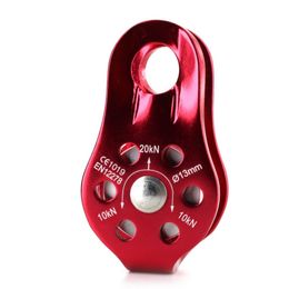 Outdoor Gadgets Wholesale-Outdoor Sports 20KN/2000kg Red Equipment Mountain Climbing Rope Pulley Arborist Tree Rappelling Sheaves Rock Climb Pulley