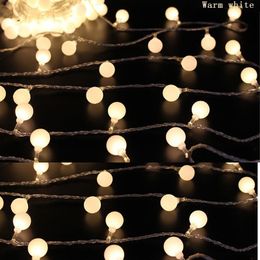 Battery Supply 2m 20LED Ball Globe String Light Festival Christmas Lights Fairy Wedding Garden Pendant Garland Holiday lighting