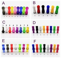 6 Styles plastic drip tips 510 Ego thread drip tip colorful mouthpiece flat drip trip transparent driptip for sale clearomizer rda vape