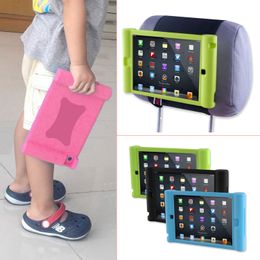 TFY Kids Car Headrest Mount Holder for iPad Mini & iPad Mini 2 - Detachable Lightweight Shockproof Anti-slip Soft Silicone Handle Case