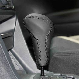 Case for Peugeot 307 308 2012 automatic gear cover DIY Auto interior decoration car styling genuine leather car gear shift collars