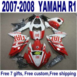 hot abs fairing kit for yamaha yzf r1 2007 2008 red white black high quality fairings set yzfr1 07 08 yq41