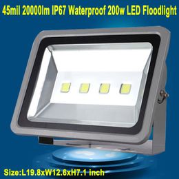 free shipping ip67 45mil 20000lm waterproof 85-265V Red blue green 200w FloodLight LED Flood lighting Warm/Cool White Outdoor 2pcs/lot