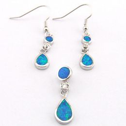 opal Jewellery with cz stone;fashion earring and pendant set Mexican fire opal The latest designs