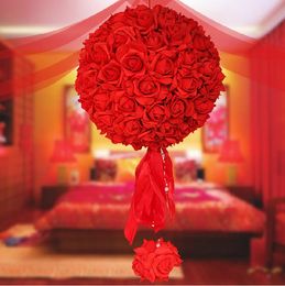 11 Inch Wedding silk Pomander Kissing Balls flower balls decorate flowers artificial flower for wedding garden market decoration