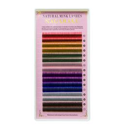 NAGARAKU 4 vassoi set ,, 16rows / vassoio, 8 colori, Rainbow Colored estensione del ciglio, ciglia colore, colorato di estensione ciglia