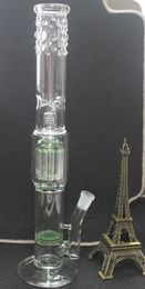 Big Glass bell shape perc and 12 arms perculator plus 19" green honeycomb glass bongs glass water pipes with 18.8mm joint size