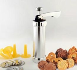 -Nueva máquina de extrusión de galletas para niños máquina de galletas de acero inoxidable 25pcs / set con 4 boquillas de extrusión y 20 tipos de patrones de envío gratuito