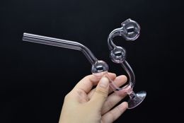 2pcs Curved glass tobacco Pipes hand Smoking Pipe snake shape glass Oil burners glass water pipes balancer stand for free shipping