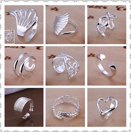 High quality 925 silver Jewellery 9 style choose 30pcs/lot Open ring Charming Women girls fing rings classic style Rings