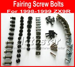 New Professional Motorcycle Fairing screws bolt kit for KAWASAKI 1998 1999 ZX9R 98 99 ZX 9R black aftermarket fairings bolts screw parts