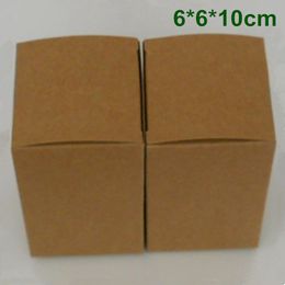 6*6*10cm Kraft Paper Box Gift Packaging Box for Jewelry Ornaments Perfume Essential Oil Cosmetic Bottle Wedding Candy Tea DIY Soap Packing