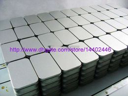 50pcs Tin Container Storage Box Metal rectangle for beads business card candy herbs Case 9.4cm x 5.9cm x 2.1cm Sliver