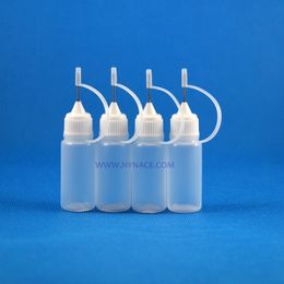 100 Pcs 10 ML High Quality LDPE Plastic dropper bottles With Metal Needle Tip Caps Squeezable bottles laboratorial