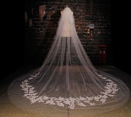 Cheap Bridal Veils In Stock 3 Style Appliqued One Layer Cathedral Veil White High Quuality Bridal Accessories