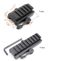 20 mm Picatinny/Weaver Rail Baese 5 / 9 slots QD Quick Release Riser Scope Mount Adapter Free Shipping