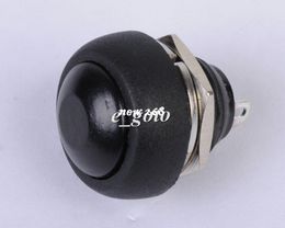 100pcs Black Mini Switch 12mm Waterproof momentary Push button Switch 250V 10A