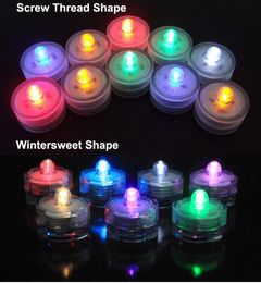 Christmas Gift LED Submersible Waterproof Candle Light Lamp Fish Tank Vase Tea Wedding Party Home Decoration Lights Multicolor 12pcs per bag