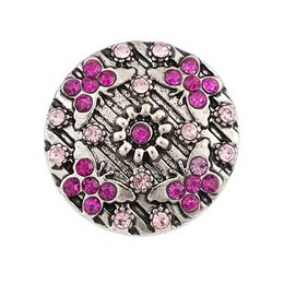 NSB2056 Hot Sale Snap Buttons Jewellery Vintage 18mm Snaps Fashion DIY Charms Butterfly Crystal Snaps