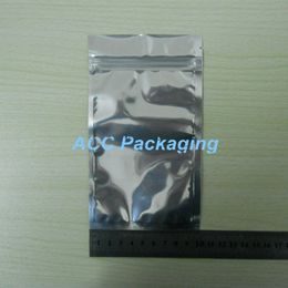 Wholesale 10x17.5cm (3.9"x6.9") Aluminium Foil Clear Resealable Zipper Plastic Retail Package Bag Zipper Lock Bag Packing