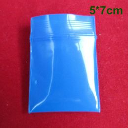 5*7cm Thick Small Blue Zipper Lock Bag Reclosable Plastic Poly Self Sealing Zipper Bags Jewelry Packaging Pouch Packing